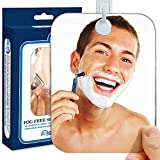 The Shave Well Company Deluxe Anti-Fog Shower Mirror | Fogless Bathroom Shaving Mirror | 33% Larger Than Original | Long-Lasting Removable Adhesive Hook