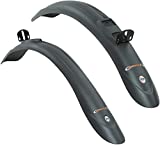 SKS Outdoor Beavertail - Snap On Mounting, Universal Front and Rear Bicycle Fender Set - for 26'-28' Wheels, 2.0'- 2.35' Wide Tires, Dirt Protection from Mud and Grime - Made in Germany - Black