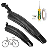 TAGVO Bike Fender Set, 2 Parts-Universal Full Cover Thicken Widen Bicycle Mudguard Set Mountain Bike Front and Rear Mud Guard Portable Adjustable Bike Fender Mudflap for MTB Mountain Road Bike