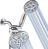 30-Setting High Pressure Rain Shower Head with Handheld - 6' Face 3-Way Dual Rain & Handheld Shower Heads Combo with Hose - All Chrome Finish