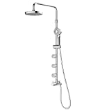 PULSE ShowerSpas 1028-CH-1.8GPM Lanikai Shower System with 8' Rain Showerhead, 3 Dual-Function Body Spray Jets, 5-Function Hand Shower, Polished Chrome, 1.8 GPM