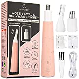 Eyebrow Trimmer & Nose Hair Trimmer for Women, Precision Lady’s Clipper for Nose Eyebrow Ear Body Hair Removal, Painless IPX7 Waterproof Rechargeable Cordless Electric Razor or Shaver