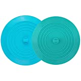 tifanso 2 Pack Tub Stopper, 6 inches Large Sink Stopper, Silicone Bathtub Stoppers Flat Bathtub Drain Cover Hair Stopper Suction Bathtub Plug for Kitchen and Laundry
