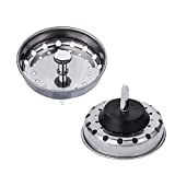 WINDALY 2 Pack - Kitchen Sink Strainer, Stainless Steel Sink Drain Strainer and Stopper Replacement for 3-1/2 Inch Kitchen Drains