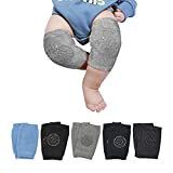 IUMÉ Baby Knee Pads for Crawling, 5 Pairs Unisex Baby Crawling Pads Anti-Slip Baby Protect Knee Pads for Crawling