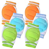 3 Pairs Baby Knee Pads for Crawling - Adjustable Breathable Waterproof Safety Protector, Anti-Slip Elastic Knee Elbow Pads Cushion for Babies, Toddlers, Infants, Boys, Girls, Kids