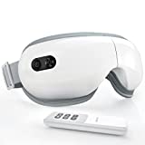 VANI Eye Massager with Heat & Compression, Bluetooth Music Rechargeable Eye Heat Massager for Relax and Reduce Eye Strain Dark Circles Eye Bags Dry Eye Improve Sleep, White (White)