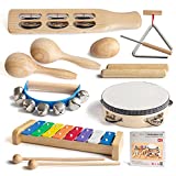 MUSICUBE Musical Instrument Set for Toddler Baby Kid Wooden Percussion Instrument Musical Toys Xylophone Maracas Egg Shaker Tambourine Triangle Instrument for Boys Girls Aged 3+ Choice