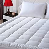 EASELAND King Size Mattress Pad Pillow Top Mattress Cover Quilted Fitted Mattress Protector Cotton Top 8-21' Deep Pocket Cooling Mattress Topper (78x80 Inches, White)