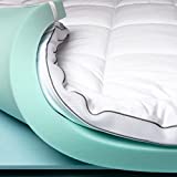 ViscoSoft 4 Inch Pillow Top Memory Foam Mattress Topper King - Made in USA - Serene Lux Dual Layer Mattress Pad