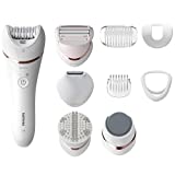 Philips Epilator Series 8000 5 in 1 Shaver, Trimmer, Pedicure and Body Exfoliator with 9 Accessories, BRE740/14