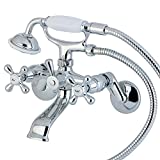 Kingston Brass KS266C Kingston Clawfoot Tub Faucet, 6-Inch Adjustable Center, Polished Chrome