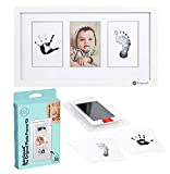 BabySquad Baby Prints Newborn Handprint and Footprint Photo Frame Keepsake Kit, 13.5 x 7 INCHES (Large Size), Mess-Free Ink Pad Included | Gift for New Parents for Shower Gift, White Elephant, or Christmas