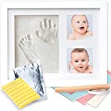 Baby Handprint and Footprint Kit | Keepsake For Newborn Boys & Girls, Baby Girl Gifts & Baby Boy Gifts, New Mom Baby Shower Gifts, Baby Milestone Picture Frames Baby Registry, Nursery Decor