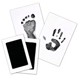 Inkless Hand and Footprint Kit - 2-Pack Ink Pad for Baby Hand and Footprints - Paw Stamp Print - Baby Footprint Kit - Mess Free Baby Imprint Kit - Newborn Baby Stamp Pad (Jet Black)