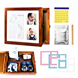 Baby Handprint and Footprint Kit| Baby Memory Box| Clay Mold Imprint Kit| Perfect Baby Shower Gifts| Picture Frame for Girl and Boy Baby Registry| New Mom Gift Baby Box