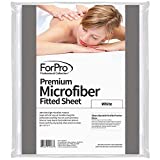 ForPro Professional Collection Premium Microfiber Fitted Sheet, Ultra-Light, Stain and Wrinkle-Resistant for Massage Tables, White, 36w x 77l x 7h'