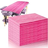50 Pieces Disposable Bed Sheets Waterproof Bed Cover Massage Table Sheet Non-woven Fabric for Spa, Beauty Salon, Hotels (Pink)