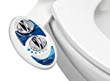 LUXE Bidet Neo 120 - Self Cleaning Nozzle - Fresh Water Non-Electric Mechanical Bidet Toilet Attachment (blue and white)