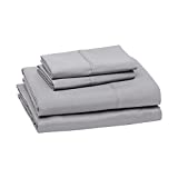 Amazon Basics Lightweight Super Soft Easy Care Microfiber Bed Sheet Set with 14' Deep Pockets - King, Dark Gray