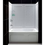DreamLine QWALL-Tub 56-60 in. W x 28-32 in. D x 60 in. H Acrylic Backwall Kit In White, SHBW-1360603-01