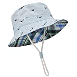 Durio Baby Sun Hat Summer Beach UPF 50+ Sun Protection Baby Boy Hats Double Sides Toddler Sun Hats Cap for Baby Girl Kid Bucket Hat A Blue 18.9'(48cm)/6-12 Months