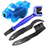 Bike Chain Cleaner, Bike Cleaning Kit, Chain Cleaner for Cycling, Suitable for Mountain Bike, Road Bike, BMX, Bicycle Cleaning Brush Tool for Drivetrain, Gear, Cassette, Sprockets, 4 Piece Set