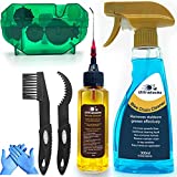 Ultrafashs Bicycle Chain Oil Lubricant and Cleaner Set with Bike Degrease,Wet Lubricant,Chain Scrubber Cleaning Brush Tool.Bike Lube-2oz,Degreaser-10oz.