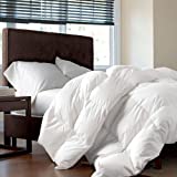 Luxurious Twin/Twin XL Size Siberian Goose Down Comforter, 1200 Thread Count 100% Egyptian Cotton 750FP, 50oz, 1200TC, White Solid