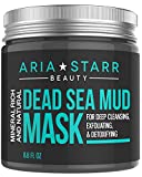 Aria Starr Dead Sea Mud Mask For Face, Acne, Oily Skin & Blackheads - Facial Pore Minimizer, Reducer & Pores Cleanser Treatment - Natural For Younger Looking Skin