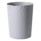 Plastic Small Trash Can Wastebasket, Garbage Container Basket for Bathrooms, Laundry Room, Kitchens, Offices, Kids Rooms, Dorms, (Grey, 1.8 Gallon)