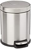 Amazon Basics 5 Liter / 1.3 Gallon Round Soft-Close Trash Can with Foot Pedal - Stainless Steel