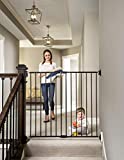 Regalo 2-in-1 Extra Tall Easy Swing Stairway and Hallway Walk Through Baby Gate, Black