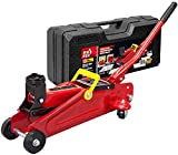 BIG RED T820014S Torin Hydraulic Trolley Service/Floor Jack with Blow Mold Carrying Storage Case, 1.5 Ton (3,000 lb) Capacity, Red