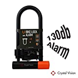 Crystal Vision Anti Theft Loud 130db Alarm Heavy Duty Bike Lock Weather Proof Multi Purpose (U Lock 14mm)