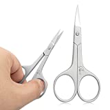 ROUSE cuticle nail scissors curved blades-Eyebrow scissors-Professional Beauty trimming scissors for nose hairs Mustache and Beard-Manicure/Pedicure scissors (Cuticle nail scissors)