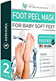 Foot Peel Mask - for Cracked Heels, Dead Skin & Calluses - Make Your Feet Baby Soft & Get a Smooth Skin, Removes & Repairs Rough Heels, Dry Toe Skin - Exfoliating Peeling Treatment (2 Pack)