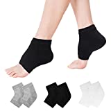 BEoffer 3 Pairs Moisturizing Heel Socks for Dry Cracked Heels Treatment, Breathable Open Toe Gel Sleeves Reusable SPA Socks Anti Cracked Chapped Foot Smooth Skin Care Foot Protector