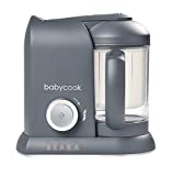 BEABA Babycook Solo 4 in 1 Baby Food Maker, Baby Food Processor, Steam Cook and Blender, Large Capacity 4.5 Cups, Cook Healthy Baby Food at Home, Dishwasher Safe, Charcoal