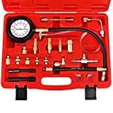 JIFETOR Fuel Injection Pump Pressure Tester Gauge Kit, Car Gasoline Gas Fuel Oil Injector Test Manometer Tool Set 0-140PSI, Universal for Auto Truck SUV Motorcycle ATV RV