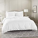 Nestl White Duvet Cover Queen Size - Soft Queen Duvet Cover Set, 3 Piece Double Brushed Duvet Covers with Button Closure, 1 Duvet Cover 90x90 inches and 2 Pillow Shams