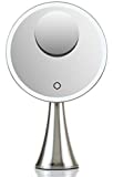 Evolvico 9 inch Lighted Round Makeup Vanity Mirror, 5X/10X Dual Magnification with Ultra Bright LED Lights System, Rechargeable, Cordless, Touch Control Adjustable Brightness, Brushed Stainless Steel