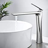 JOMOLA Vessel Sink Faucet Bathroom Single Handle Lavatory Vanity Sink Faucets One Hole Deck Mount Basin Mixer Tap Brass Chrome Tall