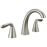Delta Faucet Arvo Widespread Bathroom Faucet Brushed Nickel, Bathroom Faucet 3 Hole, Bathroom Sink Faucet, Drain Assembly, SpotShield Stainless 35840LF-SP