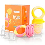 NatureBond Baby Food Feeder/Fruit Feeder Pacifier (2 Pack) - Infant Teething Toy Teether | Includes Additional Silicone Sacs