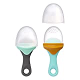 Boon PULP Silicone Feeder and Baby Teething, Navy/Mint (Pack of 2)