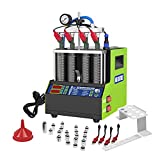 MR CARTOOL V308 Mini Injector Cleaning Machine, Automotive Ultrasonic Fuel System Cleaner Injection Tester Kit for Gasoline Diesel Car Motorcycle 4 Cylinders 110V