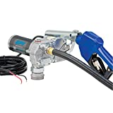 GPI M-150S Fuel Transfer Pump, Automatic Shut-Off Nozzle, 15 GPM Fuel Pump, 12' Hose, Power Cord, Spin Collar, Adjustable Suction Pipe (110000-100)
