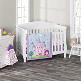 3 Piece Girls Crib Bedding Set -Princess Storyland - Includes Quilt, Fitted Sheet and Dust Ruffle - Nursery Bedding Set - Baby Crib Bedding Set