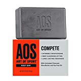 Art of Sport Men’s Bar Soap, Charcoal Activated Hand, Face and Body Soap, Citrus Fragrance, Made with Natural Botanicals, Moisturizing Tea Tree Soap, Made for Athletes, Compete Scent, 3.75 Ounce (Pack of 2)